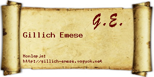 Gillich Emese névjegykártya